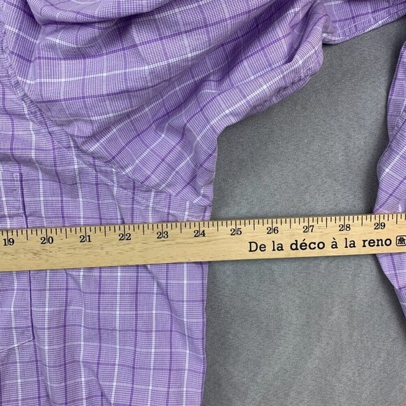 Spier & Mackay Mens Shirt XL Purple Plaid Button Up Long Sleeve Handmade Custom - Picture 5 of 7
